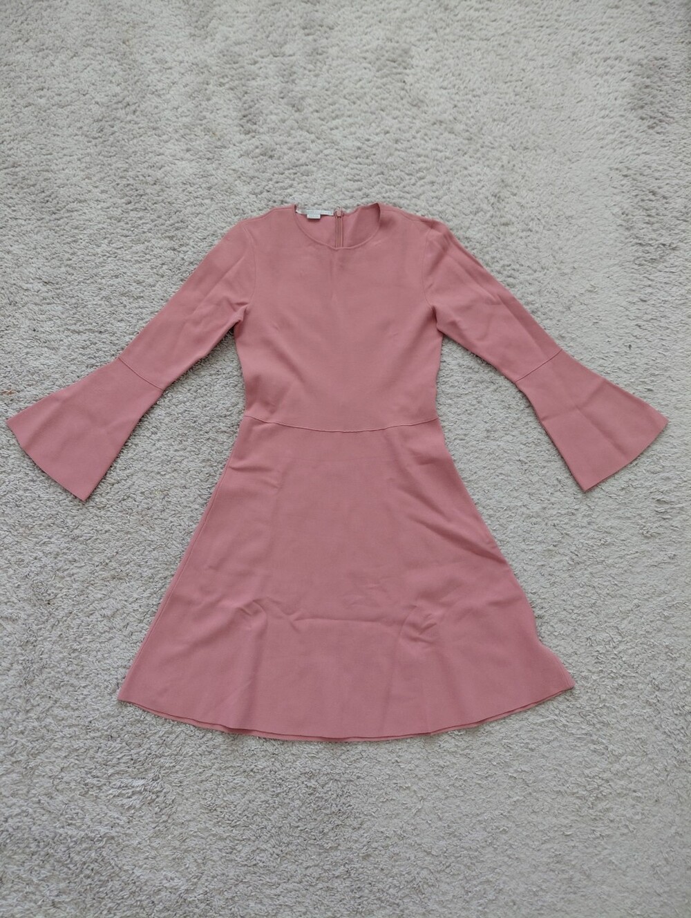 Stella McCartney Rose Pink Bell-Sleeve A-Line Dress